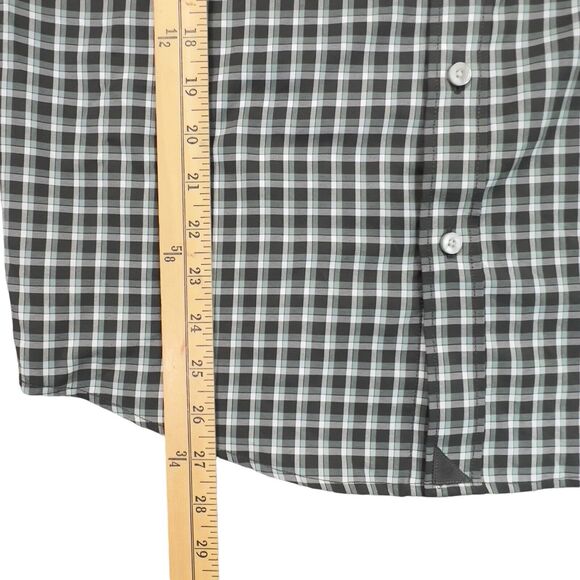 UNTUCKIT Shirt Mens Medium Green Plaid Slim Fit Long Sleeve Performance - Picture 4 of 10